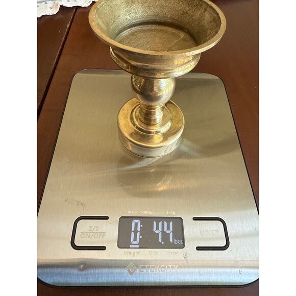 Vintage Gold Tone Metal Candle Holder Home Decor Accent - Picture 2 of 10